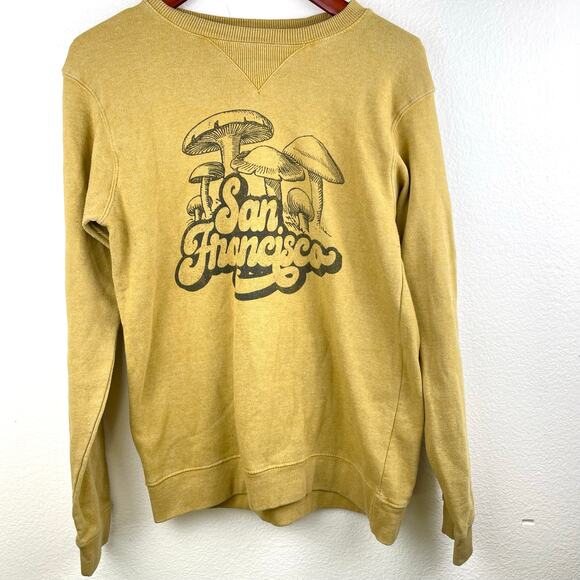Oceanbeach Womens Sweatshirt Sz L San Francisco Mushrooms Graphic Hippie Grunge - Picture 10 of 12